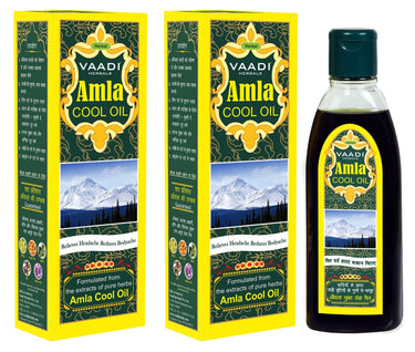 Vaadi Herbals Value Pack of Amla Cool Oil with Brahmi and Amla Extract, 200ml x 2